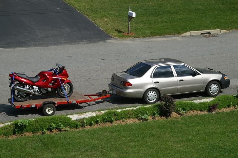 Is it Legal to tow a Motorcycle with a Car